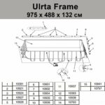 INTEX Horizontal Beam (A) For 16'X32'X52" Rectangular Ultra Frame Pool (Single Button Spring Included) - imagine 2