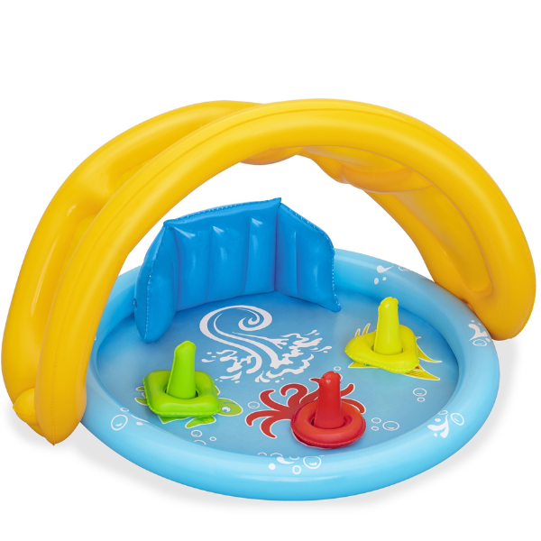 Bestway Детский надувной бассейн с навесом “Морская ракушка” 115х89х76 см, 45 Л, от 6 месяцев