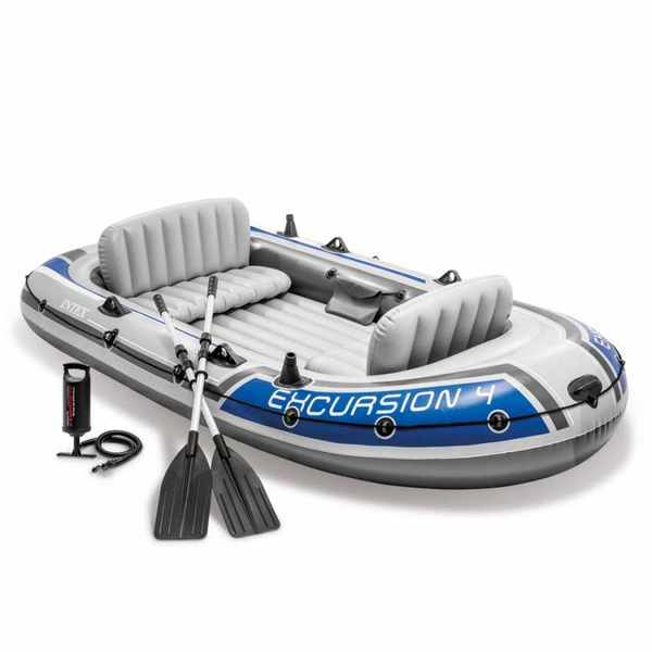 INTEX Надувная лодка “Excursion 4” с веслами и насосом, 315x165x43 см, до 500 кг