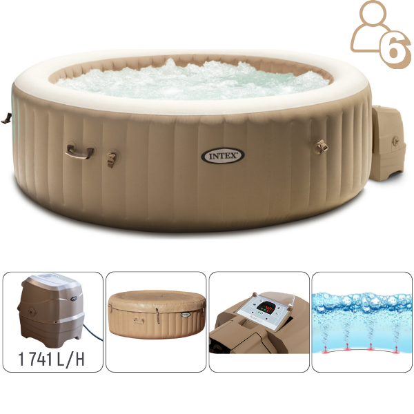 INTEX Jacuzzi SPA gonflabil “Bubble Massage” 216х71cm, 1098L, 6 persoane INTEX Jacuzzi SPA gonflabil “Bubble Massage” 216х71cm, 1098L, 6 persoane - imagine 1