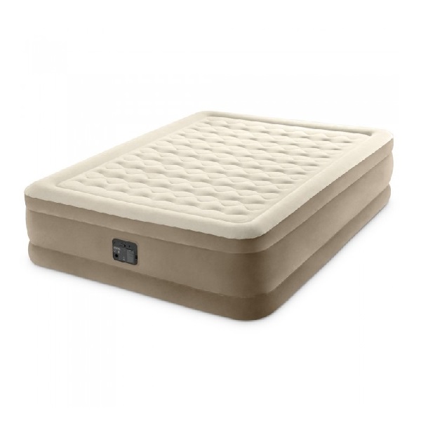 INTEX Pat gonflabil “Velur Ultra Plush” 152x203x46 cm cu pompă încorporată 220V, până la 272 kg