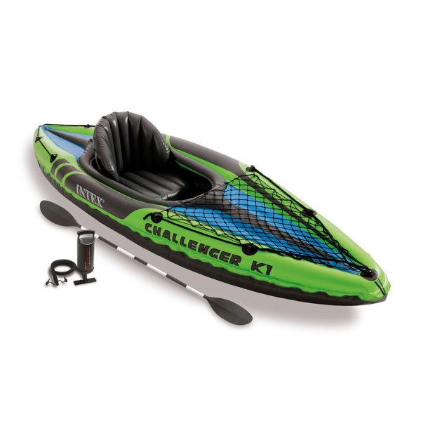INTEX Caiac gonflabil “Challenger K1” cu vâsle și pompă, 274x76x33 cm, până la 100 kg