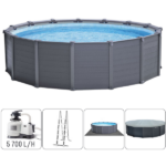 INTEX Piscină GRAPHITE GRAY PANEL 478x124 cm, 16805L, cadru metalic, cu pompă de filtrare