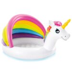 INTEX Piscină gonflabilă pentru copii cu baldachin “ Unicorn ” 127x102x69 cm, 45 L, 1-3 ani