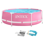 INTEX Piscină Pink Metal Frame 244х76сm, 2843L, cadru metalic - imagine 6