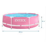 INTEX Piscină Pink Metal Frame 244х76сm, 2843L, cadru metalic - imagine 9