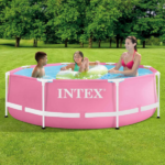 INTEX Piscină Pink Metal Frame 244х76сm, 2843L, cadru metalic - imagine 10