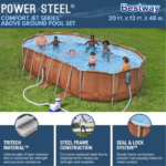 Bestway Бассейн Power Steel Oval 610х366х122 см, 20241Л, метал каркас — изображение 8