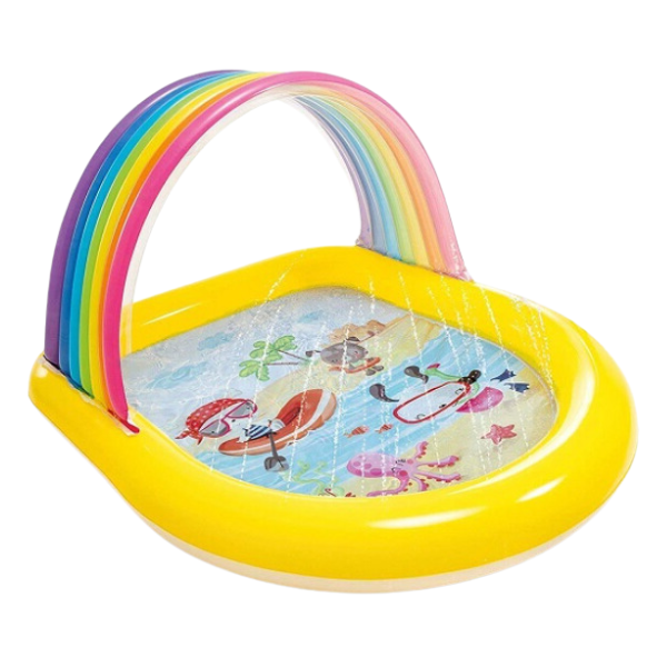 INTEX Piscină gonflabilă pentru copii cu baldachin și jeturi de apă 147x130x86 cm, 84 L, 2+