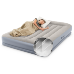 INTEX Надувной матрас “Velur MID-Rise Air” 152x203x30 см с подголовником и встр.насос 220В, до 272 кг — изображение 2