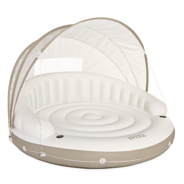 INTEX Plută-saltea gonflabilă "Insula" 199х150 cm cu baldachin detașabil, până la 200 kg