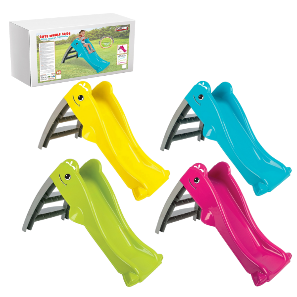 06227 Tobogan "Balenă drăguță" cu stropitoare de apă, în as. - imagine 1