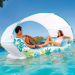 INTEX Надувной матрас-плот "Тропический лаундж" с навесом 224х150х165см, до 200кг — изображение 2