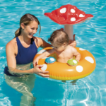 INTEX Детский надувной круг "Грибочек" с вырезами для ног и навесом Д 69 см, до 15кг, 1-2 лет — изображение 2