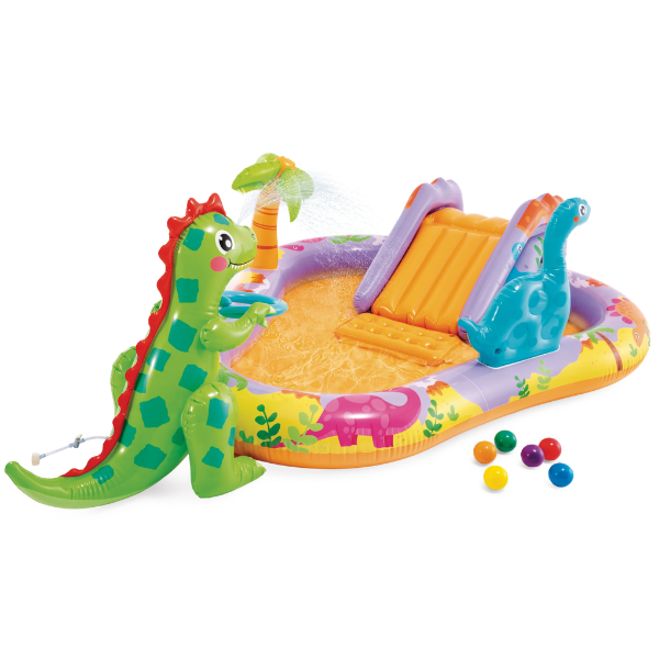 57166 INTEX Centru de joacă gonflabil „Dino Park”, 201 x 157 x 69 cm, până la 54 kg, 159l, 2+ - imagine 1