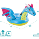 INTEX Plută-saltea gonflabilă “Dragon” cu mânere, 201х191 cm, până la 40 kg, 3+ - imagine 5
