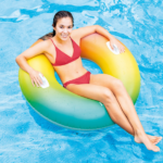 INTEX Надувной круг “Радужное омбре" Д 122 см с ручками, до 100кг, 9+ — изображение 2