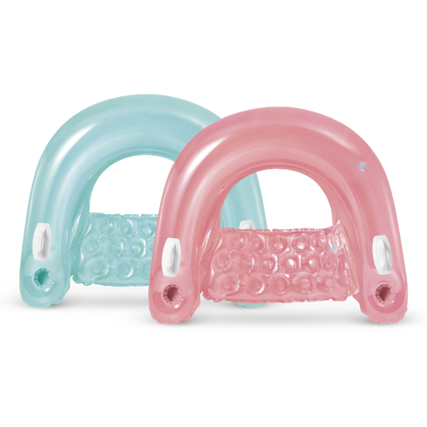 58889 INTEX Надувное кресло-шезлонг для плавания 152х99 см с ручками, до 100кг, 2 цвета — изображение 1