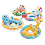 INTEX Детский надувной круг с вырезами для ног 91х58 см, до 23 кг, 3-4 лет, 4 модели