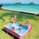 INTEX Piscină RECTANGULAR FRAME 220х150х60сm, 1622L, cadru metalic, roz - imagine 4