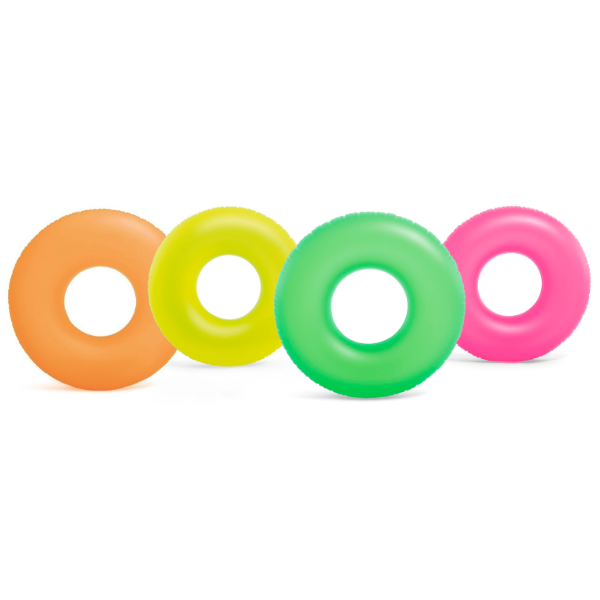 HE8965 INTEX Cerc gonflabil “Neon rece” D 91 cm, până la 60 kg, 9+, 4 culori - imagine 1