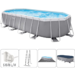 INTEX Бассейн PRISM FRAME OVAL 503х274×122см, 13365Л, металлический каркас, с фильтрующим насосом