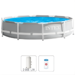 INTEX Piscina Carcas Metal 366x76cm, 6503L cadru metalic, cu pompă de filtrare