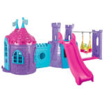 Castel cu tobogan și leagăm, violet