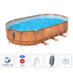 Bestway Piscină STEEL PRO MAX Oval 610х366х122 cm, 20241L, cadru metalic, hidromasaj