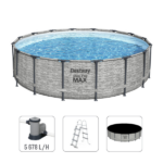 Bestway Piscină STEEL PRO MAX Round 488х122 cm, 19480 L, cadru metalic