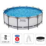 Bestway Бассейн STEEL PRO MAX Round 427х122 см, 15232 Л, металлический каркас