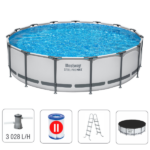 Bestway Piscină STEEL PRO MAX Round 457х107 cm, 14970 L, cadru metalic