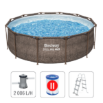 Bestway Piscina STEEL PRO MAX Round Rotang 366x100 cm, 9150L, cadru metalic