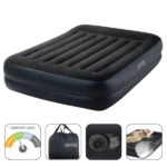 INTEX Надувной матрас “Velur Pillow” 152x203x42 см с подголовником, встр.нас. 220В, до 272кг