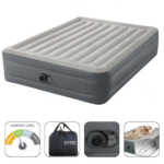 INTEX Pat gonflabil “Velur Deluxe” 152x203x46 cm cu pompă încorporată 220V, până la 272 kg