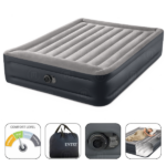 INTEX Pat gonflabil “Velur Deluxe” 152x203x42 cm cu tetieră și pompă încorporată 220V, până la 272 kg