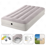 INTEX Надувной матрас “Velur Prestige” 99x191X30 см с портативным USB-насосом 5V, до 136 кг