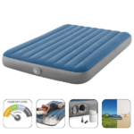INTEX Saltea gonflabilă “Queen Prestige Downy” 152x203х25 cm cu pompa integrată  5V, până la 272 kg