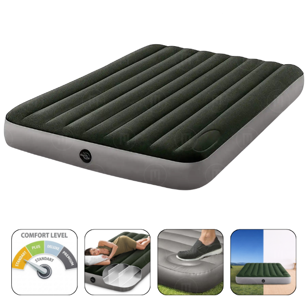 64762 INTEX Saltea gonflabilă “Velur Downy” 137×191×25 cm cu pompă de picior integrată, până la 272 kg - imagine 1