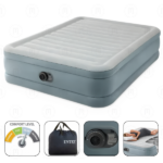 INTEX Pat gonflabil “Velur Queen Premium Comfort” 152x203x46 cm cu pompă încorporată 220V, până la 272 kg
