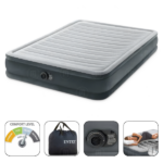 INTEX Pat gonflabil “Velur Comfort-Plush” 152x203x33 cm cu pompă încorporată 220V, până la 272 kg