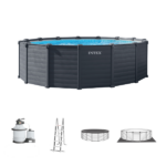 INTEX Бассейн GRAPHITE GRAY PANEL 478Х124cm, 16805Л, металлический каркас, с фильтрующим насосом, с фильтрующим насосом — изображение 9