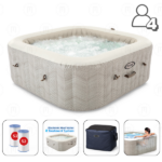 INTEX Jacuzzi SPA gonflabil “Chevron Deluxe Square Bubble” 173×71,795L, 4 persoane