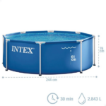 INTEX Бассейн Metal Frame Blue 244х76 см, 2843Л, металлический каркас — изображение 3