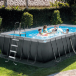 INTEX Scară pentru piscine cu înălțimea de până la 132 cm, 4 trepte, cu platformă - imagine 2
