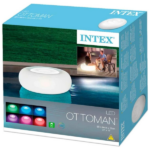 INTEX Надувной пуфик с LED подсветкой 86х33 см на аккумуляторах, с зарядкой от USB — изображение 6