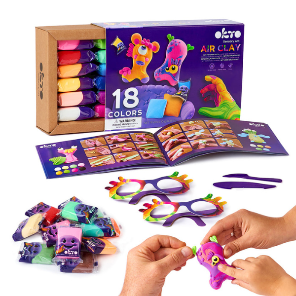 1 Set pentru creație din plastilină aerată Air Clay OKTO, 18 buc. × 10 g. - imagine 1