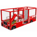 Piscină moale cu bile și trambulină "Red Bus" 200×500×200 cm