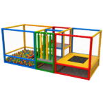Complex moale de joacă cu trambulină și piscină cu bile "Soft Play" 200×500×200 cm