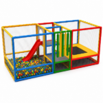 Complex moale de joacă cu trambulină și piscină cu bile "Soft Play" 200×500×200 cm - imagine 3